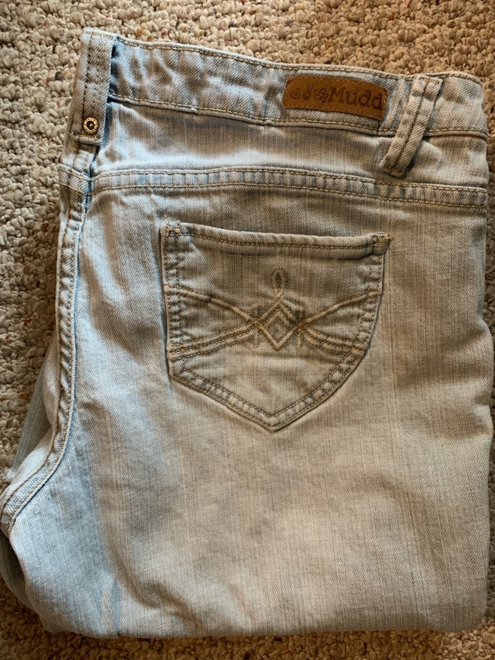 Mudd Light Blue Flare Jeans with Embroidered Back Pocket